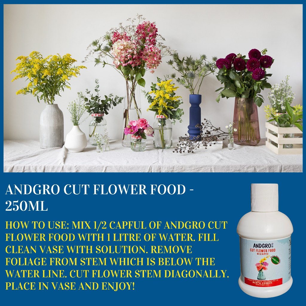 Cut Flower Food (10 Sachets of 5gm) + Cut Flower Food (250ml)
